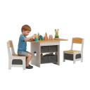 Dětský stolek se dvěma židličkami a šesti textilními boxy stůl 80 x 48 x 49 cm židle 53 x 30,5 x 28,5 cm s výřezem hvězdy v boku 1