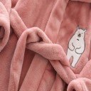 Detský župan unisex Plyšový zaväzovanie na šnúrku Polyester a bavlna Jednofarebný s potlačou medveďa Mäkky župan 4