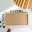 Dezertní talíř s oblými rohy 25 x 13 cm z masivního dřeva světle hnědý obdélníkový tácek pro servírování dezertů a pochutin 2