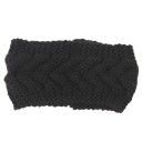 Diadema ancha de punto para mujer con un destacado patrón de trenzas Diadema cálida para el cabello hecha de lana Para días más fríos 3