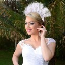 Diadema Bride con perlas y velo de tul Blanco Accesorio de boda para despedida de soltera Celebración de compromiso 4