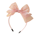 Diadema con gran lazo translúcido de 17,5 cm Diadema elegante de tul para el cabello Adorno para el cabello femenino y juvenil 6
