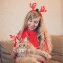 Diadema navideña con astas de reno 2