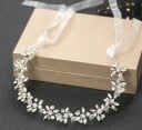 Diadème en argent avec cristaux longueur 83 cm Accessoire capillaire de mariage avec pierres décoratives Diadème élégant pour mariée et coiffures 2