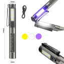Diagnostic LED Torch COB Pocket Rechargeable with UV and White Light 5000K and Clip for Medical Use 2