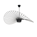 Diagonal modern hängande ljuskrona Designer taklampa Metallbas Polyuretanfärgade remsor E27 LED-sockel kompatibel 200cm varmvitt ljus. 1
