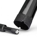 Diamantboring krone 35 mm med M10 gevind til vinkelsliber Loddede diamant Sort Tør boring i fliser marmor granit og glas 6