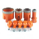 Diamantfúró 8 mm M14 menettel Sarokcsiszolóhoz Vákuumhegesztett gyémánt Narancssárga Száraz fúrás járólapba, márványba, gránitba és üvegbe 7