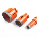 Diamantová vrtací korunka 100 mm se závitem M14 Pro úhlovou brusku Vakuově pájený diamant Oranžová Suché vrtání do dlažby a mramoru 2