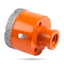 Diamantová vrtací korunka 55 mm se závitem M14 Pro úhlovou brusku Vakuově pájený diamant Oranžová Suché vrtání do dlažby a mramoru 2