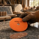 Diamantový lešticí kotouč 100 mm Krok 3 Pro suché i mokré leštění Pryskyřičné pojivo Suchý zip Oranžový Leštění žuly betonu a mramoru 2