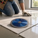 Diamantový řezný kotouč 115 mm Turbo segment Tloušťka 1 mm Pro úhlovou brusku Modrý Řezání dlažby porcelánu keramiky žuly a mramoru 6