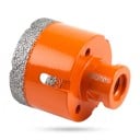 Diamentowa wiertnica 55 mm z gwintem M14 do szlifierki kątowej Wakuowo lutowany diament Pomarańczowy Wiercenie na sucho w płytkach i marmurze 2