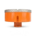 Diamentowa wiertnica koronowa 100 mm z gwintem M14 do szlifierki kątowej Wakuowo lutowany diament Pomarańczowa Wiercenie na sucho w płytkach 1