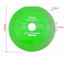 Diamond Cutting Disc for Glass 125 mm Ultra Thin Hole 22.23 mm for Angle Grinder Green Cutting and Grinding Glass Tiles Ceramics and Nephrite 7