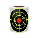 Dianas autoadhesivas reactivas de 3 pulgadas 7,60 cm 100 unidades en rollo Efecto salpicadura Color fosforescente amarillo Dianas para disparo con armas y arcos 2