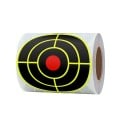 Dianas autoadhesivas reactivas de 3 pulgadas 7,60 cm 100 unidades en rollo Efecto salpicadura Color fosforescente amarillo Dianas para disparo 1