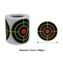 Dianas autoadhesivas reactivas de 3 pulgadas 7,60 cm 100 unidades en rollo Efecto salpicadura Color fosforescente amarillo Dianas para disparo 4