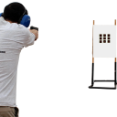 Dianas autoadhesivas reactivas de 5,1 cm 2" 200 unidades en rollo Diana cuadrada de entrenamiento con efecto de salpicadura Impacto fosforescente amarillo Entrenamiento de tiro 5