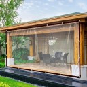 Διαφανής αδιάβροχη κουρτίνα 200 × 600 cm ενισχυμένη κηρώδη πλαστική τέντα για βεράντα, πέργκολα, κήπο και μόνωση φυτών 1
