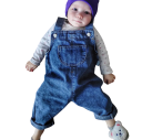 Dicker Jeans-Overall für Babys aus Baumwolle Einfarbiger Overall für Kleinkinder mit Tasche und Knöpfen Stilvoller Unisex-Overall für Jungen und Mädchen 3