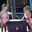 Dievčenské dvojdielne plavky - Ružovo-biele 8