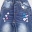 Dievčenské džínsy s potlačou kvetín 4