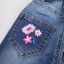 Dievčenské džínsy s potlačou kvetín 5