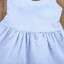 Dievčenské pruhované šaty s čipkou - Modro-biele 7
