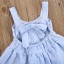 Dievčenské pruhované šaty s čipkou - Modro-biele 9