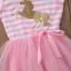 Dievčenské šaty s jednorožcom - Ružové 2