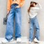 Dievčenské široké džínsy L2150 1