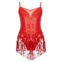 Dievčenské tanečné šaty s flitrami a třásňami, ramienka na ramená, V výstrih so sieťovinou, materiál polyester, na latinu a vystúpenia 2
