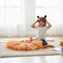 Dievčenský kostým tigra Šaty s tutu sukňou a pruhovaným vzorom Čelenka s ušami Ocások Satén a čipka Oranžová a čierna Na karneval 4