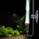 Diffusore di CO2 in acrilico per acquari con piante Corpo trasparente con piastrella marrone Bolle fini Ventosa per parete dell'acquario Dimensioni 4