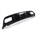 Difusor do para-choques traseiro com ponteiras de escape 158 cm em plástico ABS, preto brilhante, para Mercedes-Benz Classe A W176 AMG Line e A45 1