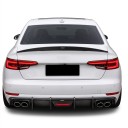 Difusor trasero Sport con 4 alerones y luz central de plástico ABS, negro, para Audi A4 B9 Standard, S-Line y S4 Sedan 2017–2019 3
