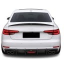 Difuzor de bara spate Sport cu 4 nervuri si lumina centrala din plastic ABS, negru, pentru Audi A4 B9 Standard, S-Line si S4 Sedan 2017–2019 3