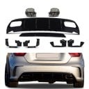 Difuzor zadního nárazníku s koncovkami výfuku 158 cm z ABS plastu, lesklý černý, pro Mercedes-Benz třídy A W176 AMG Line a A45 2012–2018 9