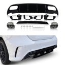 Difuzor zadního nárazníku s koncovkami výfuku 158 cm z ABS plastu, lesklý černý, pro Mercedes-Benz třídy A W176 AMG Line a A45 2012–2018 11