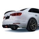 Difuzor zadního nárazníku Sport se 4 žebry a středovým světlem z ABS plastu, černý, pro Audi A4 B9 Standard, S-Line a S4 Sedan 2017–2019 5