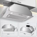 Digestoř pod skříňku s recirkulací vzduchu 300 m³/h šířka 52 cm nerezová ocel s LED osvětlením a tlačítkovým ovládáním nad varnou desku 2