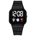 Digitaal kinderhorloge met LED-display, kleurrijk waterdicht siliconenhorloge met grote leesbare tijd, elektronisch horloge voor kinderen 3