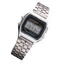 Digitaal sporthorloge voor heren met LED-display, roestvrijstalen metalen armband, waterdichte polsband 22 cm 12