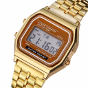 Digitaal sporthorloge voor heren met LED-display, roestvrijstalen metalen armband, waterdichte polsband 22 cm 3