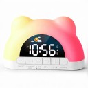 Digital Alarm Clock with Ears and RGB Mood Light 11 Colours Light Alarm 2 Alarms Button Lock 16 x 10.2 x 5 cm USB-C White For Bedroom 1