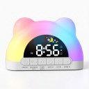 Digital Alarm Clock with Ears and RGB Mood Light 11 Colours Light Alarm 2 Alarms Button Lock 16 x 10.2 x 5 cm USB-C White For Bedroom 3