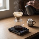 Digital Coffee and Espresso Scale with Timer, Accuracy 0.1 g, Capacity 2 kg, LED Display, Thermal Insulation Mat, Black, for Pour Over 5