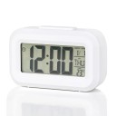 Digital Colour LED Alarm Clock 9x5.5 cm Green or Blue Display Calendar Thermometer Snooze Function Silent Operation Battery Operated Alarm 3