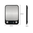 Digital Kitchen Scale up to 10 kg 225 × 165 × 19 mm Stainless Steel Weighing Surface Unit Conversion Automatic Switch-Off Non-Slip Pads 4